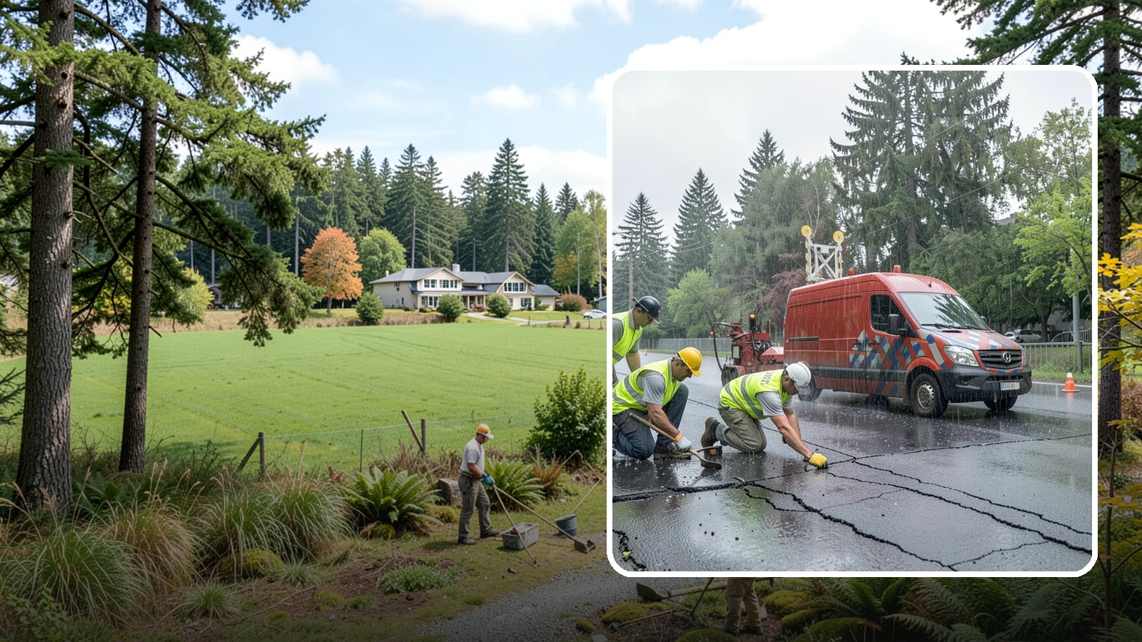 Crack Sealing in Lyman, Skagit County, WA - Timely crack sealing blocks water intrusion and extends the service life of public asphalt.