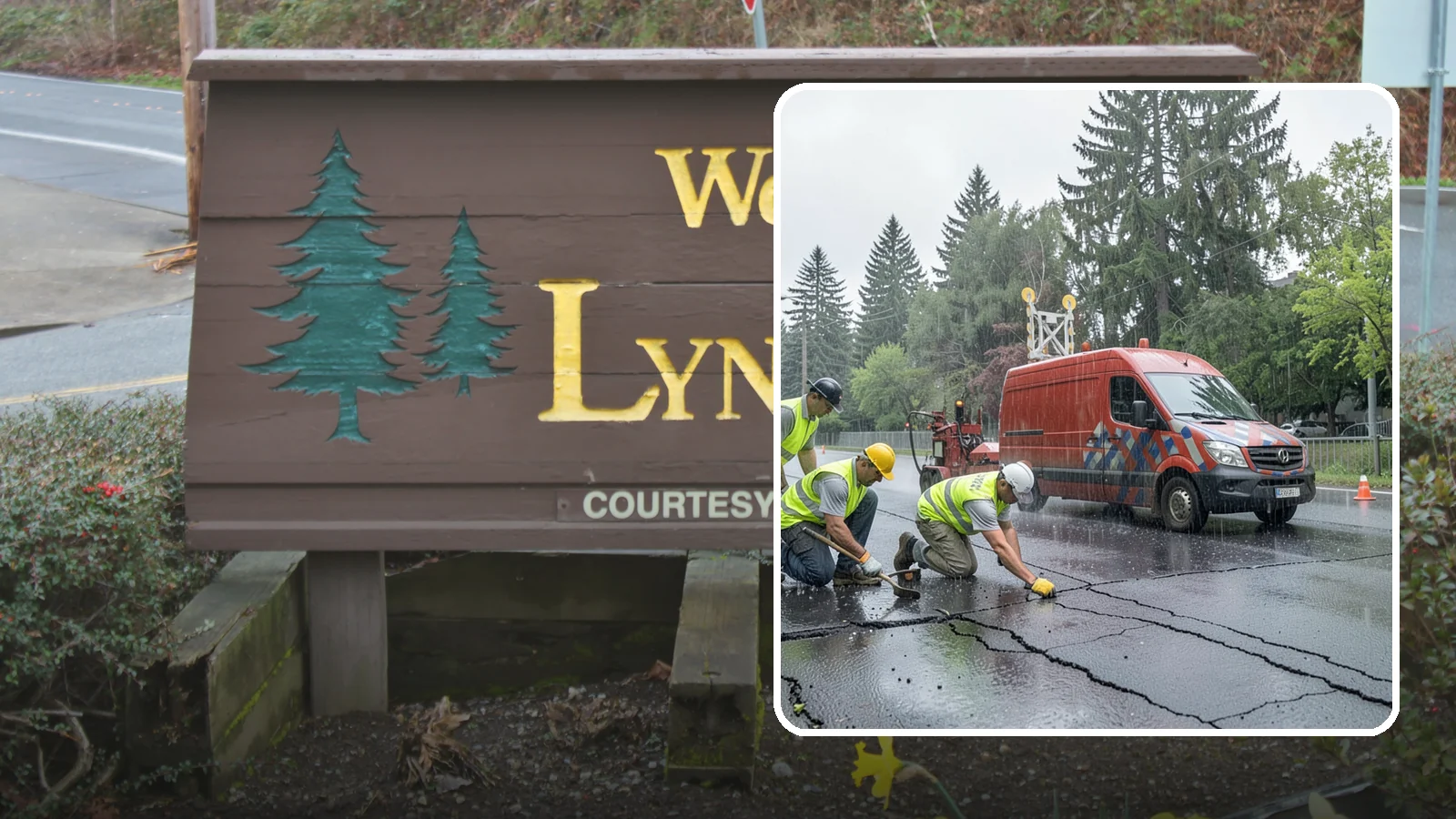 Crack Sealing in Lynnwood, Snohomish County, WA - Timely crack sealing blocks water intrusion and extends the service life of public asphalt.