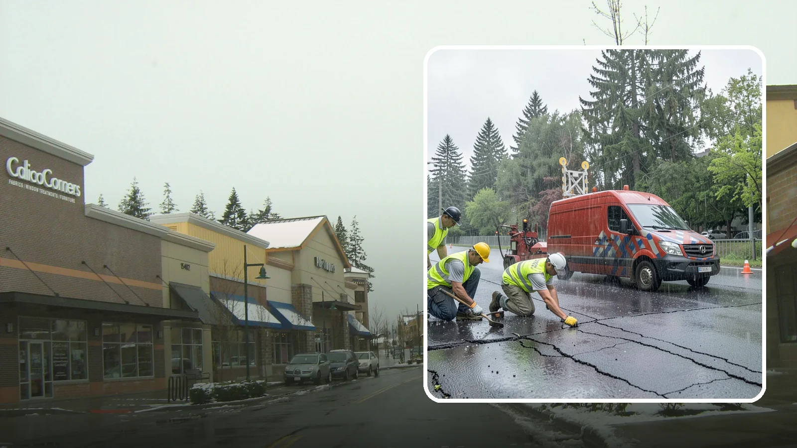 Crack Sealing in Mill Creek, Snohomish County, WA - Timely crack sealing blocks water intrusion and extends the service life of public asphalt.