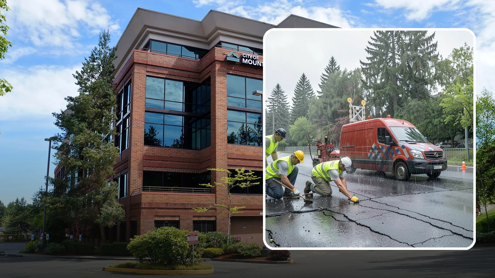 Crack Sealing in Mountlake Terrace, Snohomish County, WA - Timely crack sealing blocks water intrusion and extends the service life of public asphalt.