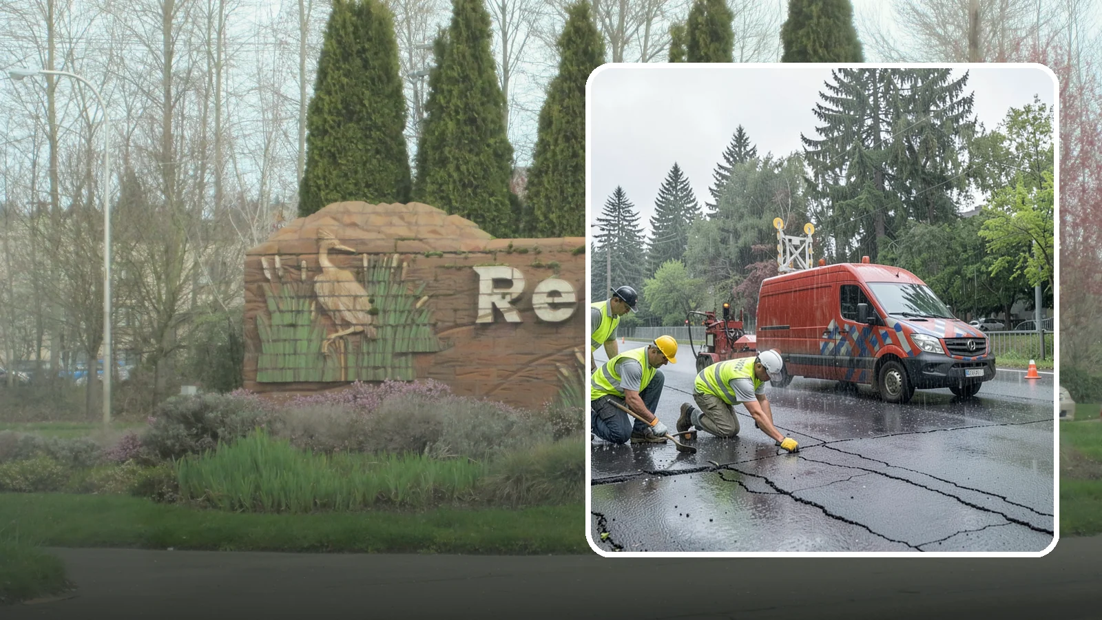 Crack Sealing in Renton, King County, WA - Timely crack sealing blocks water intrusion and extends the service life of public asphalt.