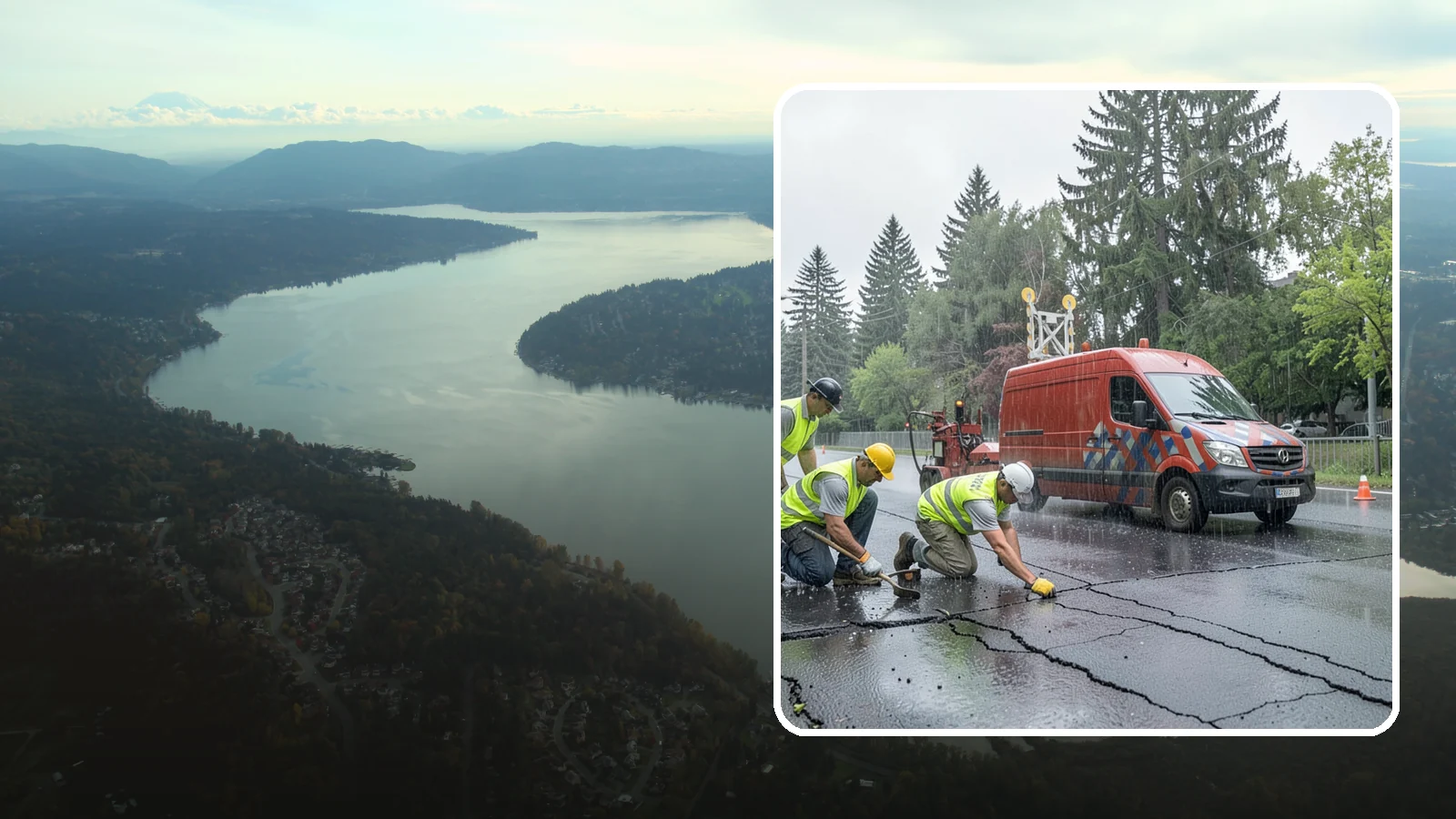 Crack Sealing in Sammamish, King County, WA - Timely crack sealing blocks water intrusion and extends the service life of public asphalt.