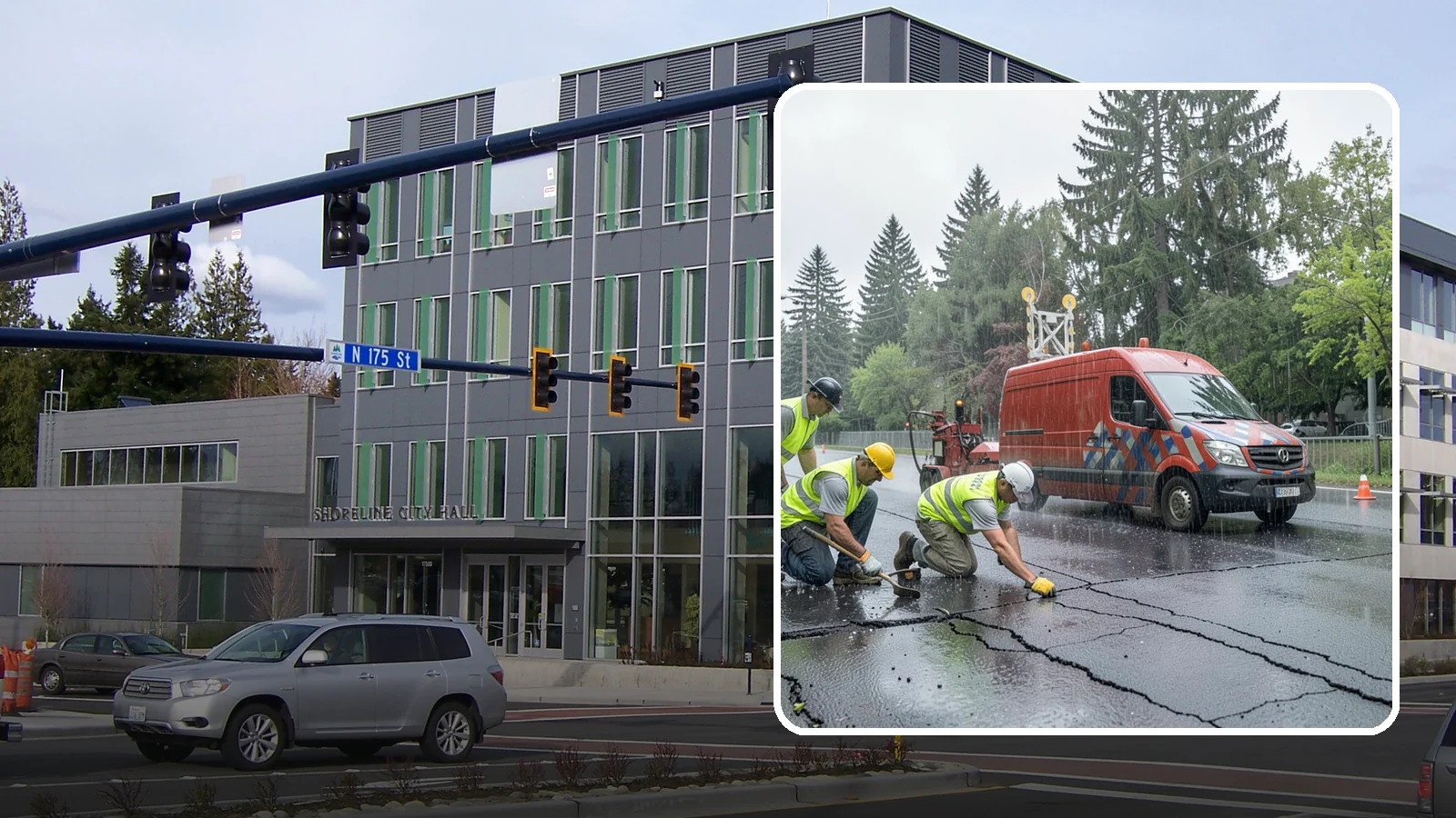 Crack Sealing in Shoreline, King County, WA - Timely crack sealing blocks water intrusion and extends the service life of public asphalt.