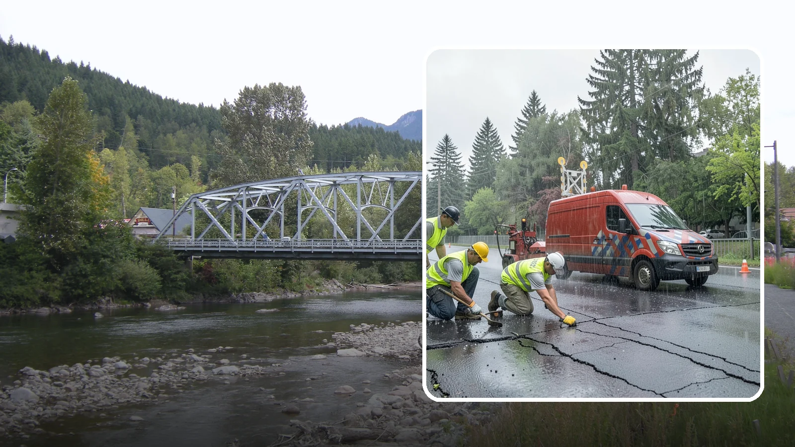 Crack Sealing in Skykomish, King County, WA - Timely crack sealing blocks water intrusion and extends the service life of public asphalt.
