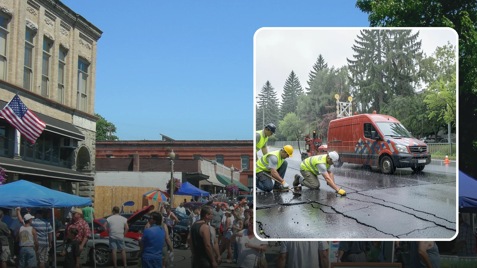 Crack Sealing in Snohomish, Snohomish County, WA - Timely crack sealing blocks water intrusion and extends the service life of public asphalt.