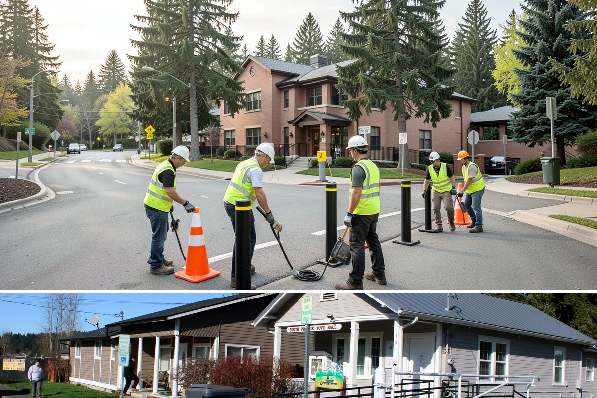 Crack Sealing in South Prairie, Pierce County, WA - Dry summer and early-fall conditions are essential so cracks are clean and dry enough for the sealant to bond.