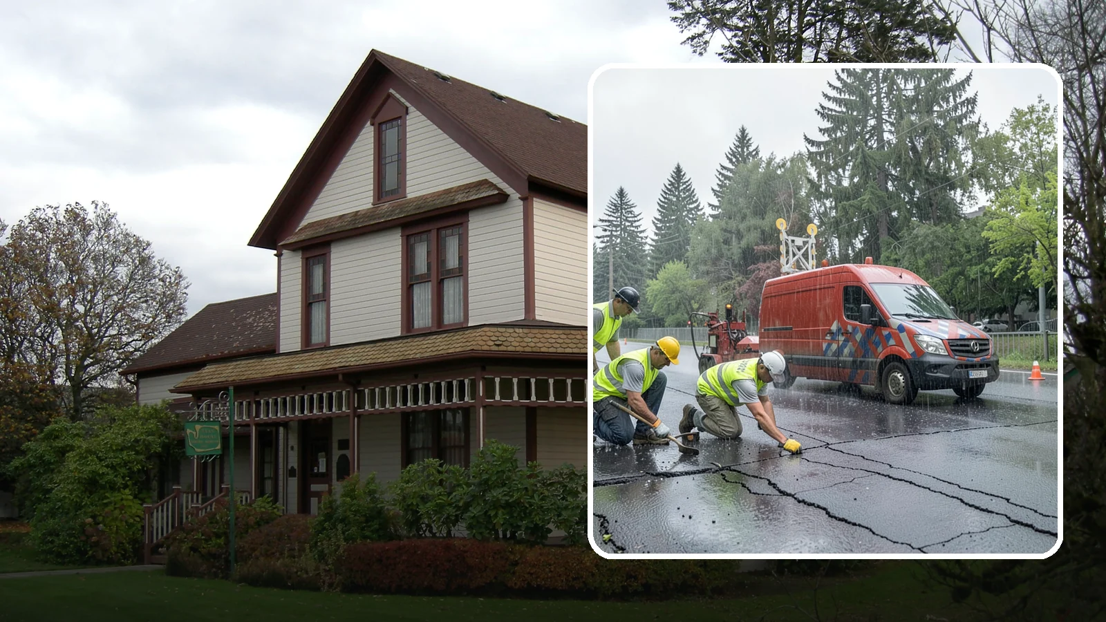 Crack Sealing in Sumner, Pierce County, WA - Timely crack sealing blocks water intrusion and extends the service life of public asphalt.
