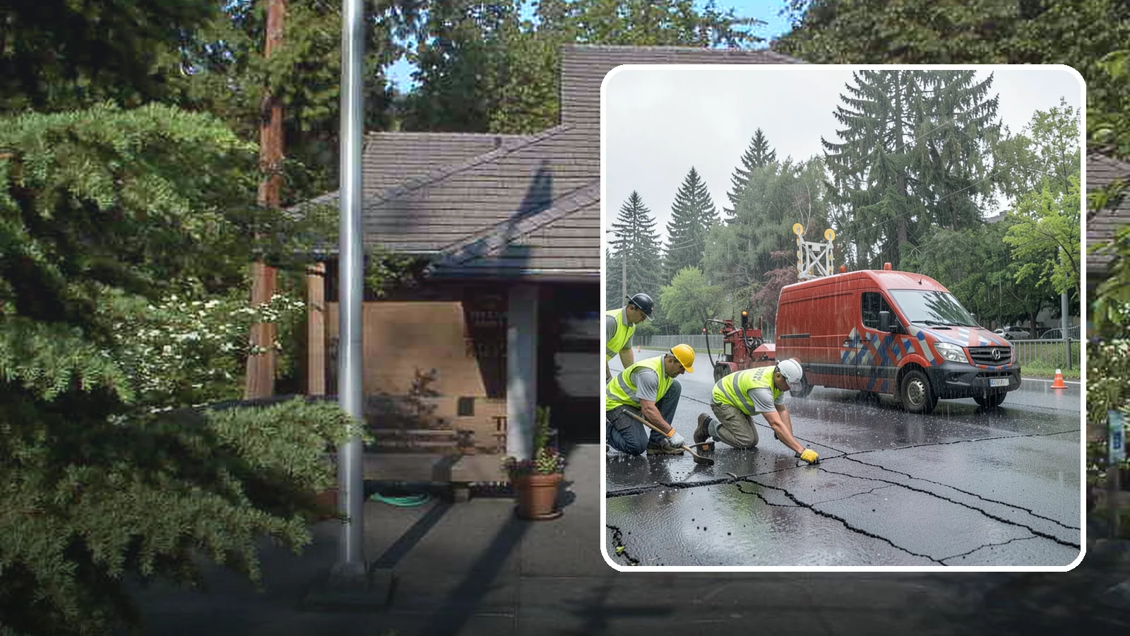 Crack Sealing in Yarrow Point, King County, WA - Timely crack sealing blocks water intrusion and extends the service life of public asphalt.