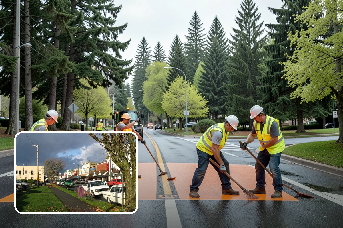 Crosswalk Painting in Arlington, Snohomish County, WA - High-visibility patterns that protect pedestrians