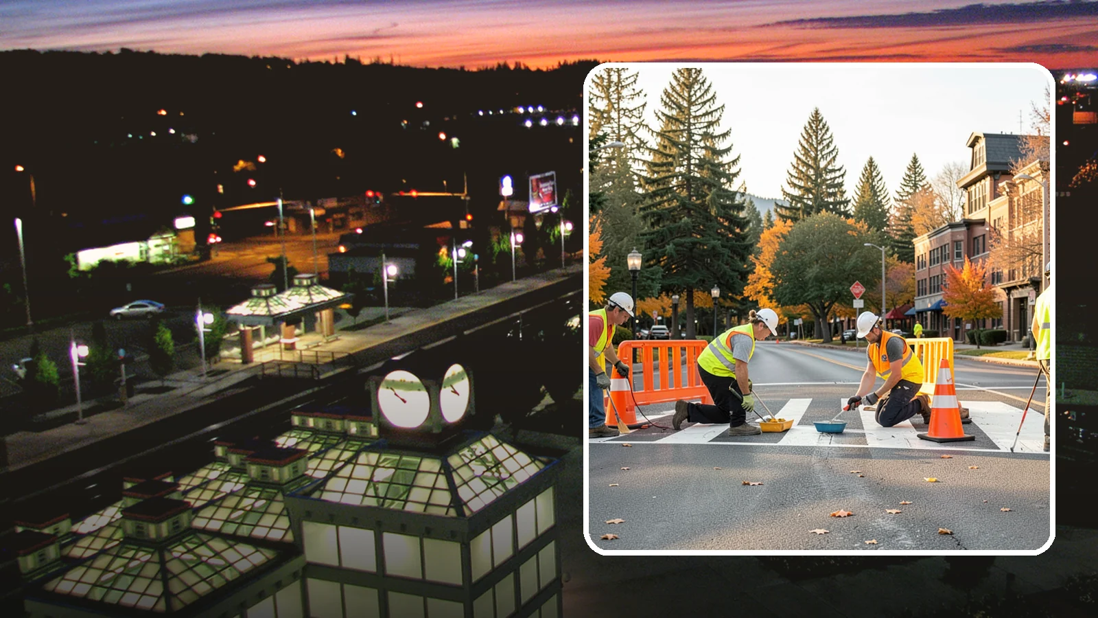 Crosswalk Painting in Auburn, King County, WA - High-visibility crosswalk markings improve pedestrian safety at public intersections and school zones.