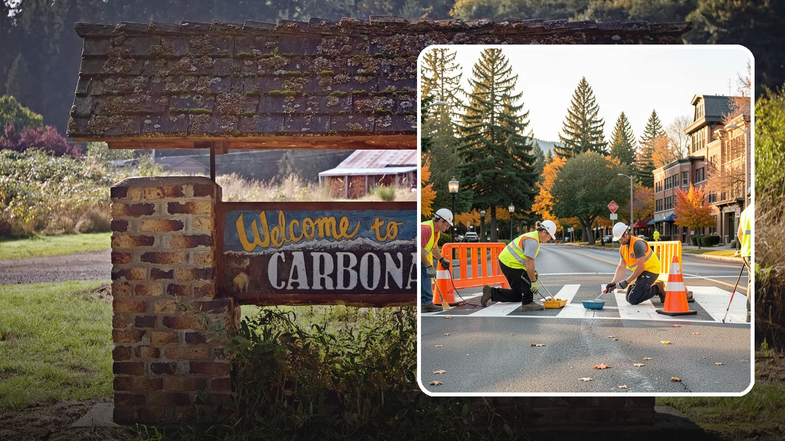 Crosswalk Painting in Carbonado, Pierce County, WA - High-visibility crosswalk markings improve pedestrian safety at public intersections and school zones.