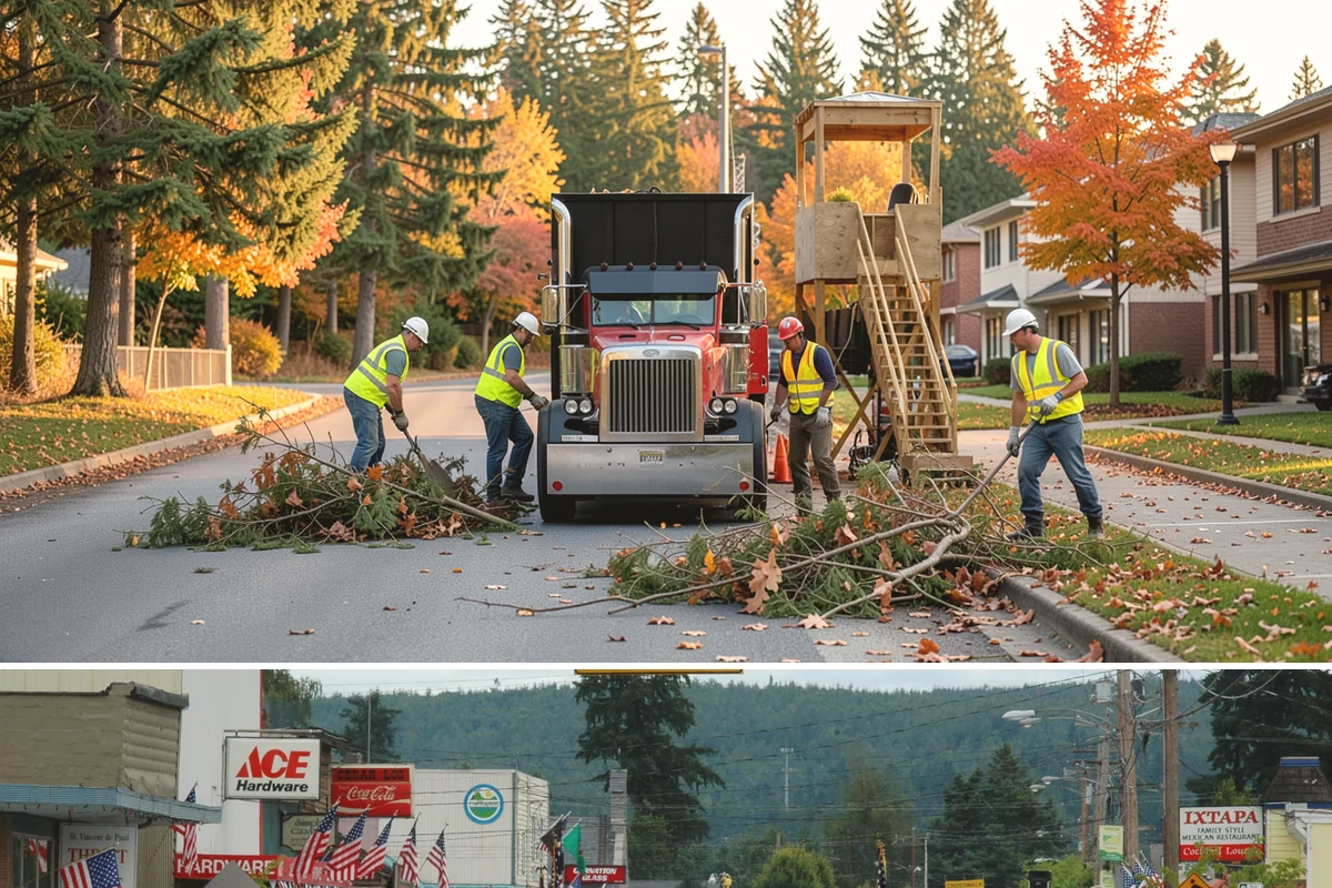 Crosswalk Painting in Carnation, King County, WA - Crews prioritize crosswalk work in late summer ahead of the back-to-school surge in pedestrian activity.