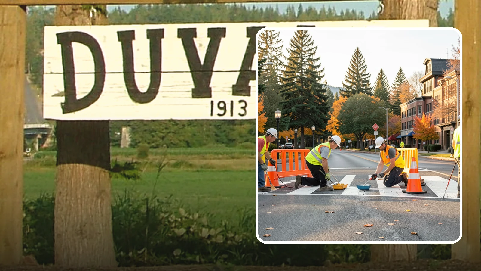 Crosswalk Painting in Duvall, King County, WA - High-visibility crosswalk markings improve pedestrian safety at public intersections and school zones.