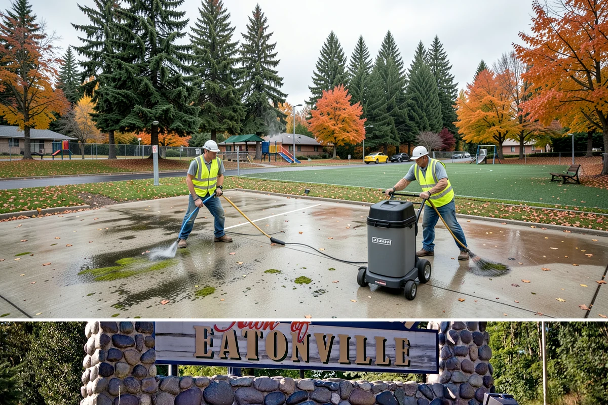 Crosswalk Painting in Eatonville, Pierce County, WA - Crews prioritize crosswalk work in late summer ahead of the back-to-school surge in pedestrian activity.