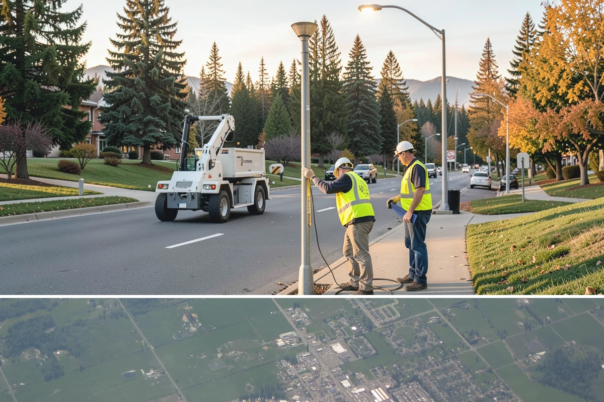 Crosswalk Painting in Enumclaw, King County, WA - Crews prioritize crosswalk work in late summer ahead of the back-to-school surge in pedestrian activity.