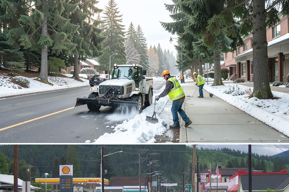 Crosswalk Painting in Granite Falls, Snohomish County, WA - Crews prioritize crosswalk work in late summer ahead of the back-to-school surge in pedestrian activity.