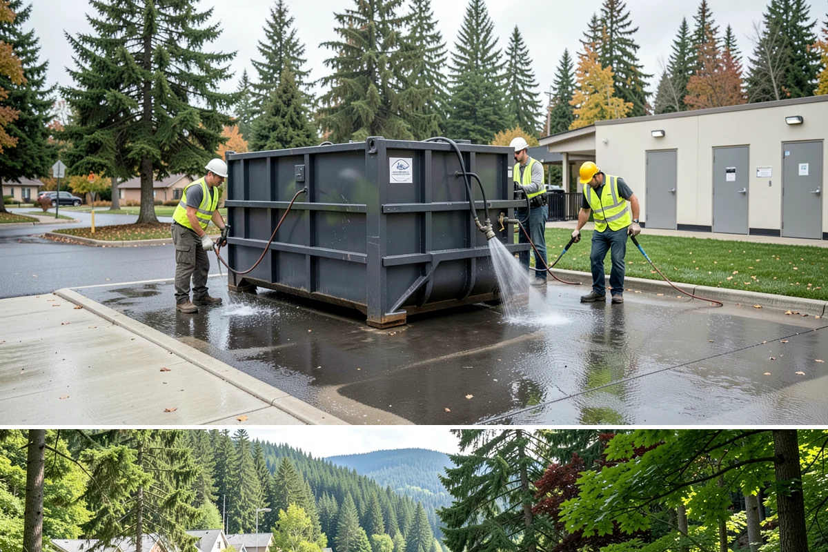 Crosswalk Painting in Lake Forest Park, King County, WA - Crews prioritize crosswalk work in late summer ahead of the back-to-school surge in pedestrian activity.