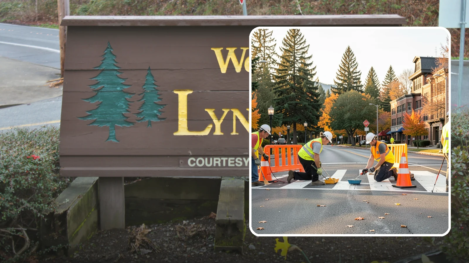 Crosswalk Painting in Lynnwood, Snohomish County, WA - High-visibility crosswalk markings improve pedestrian safety at public intersections and school zones.