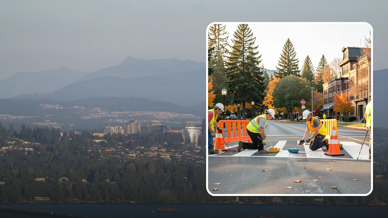 Crosswalk Painting in Medina, King County, WA - High-visibility crosswalk markings improve pedestrian safety at public intersections and school zones.