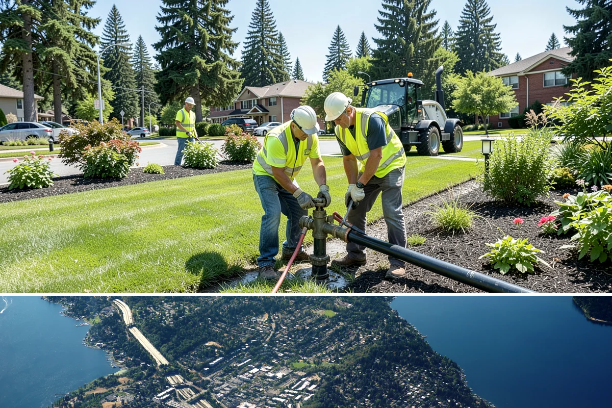 Crosswalk Painting in Mercer Island, King County, WA - Crews prioritize crosswalk work in late summer ahead of the back-to-school surge in pedestrian activity.