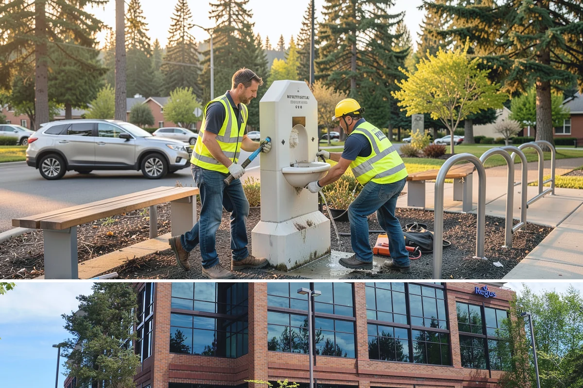 Crosswalk Painting in Mountlake Terrace, Snohomish County, WA - Crews prioritize crosswalk work in late summer ahead of the back-to-school surge in pedestrian activity.