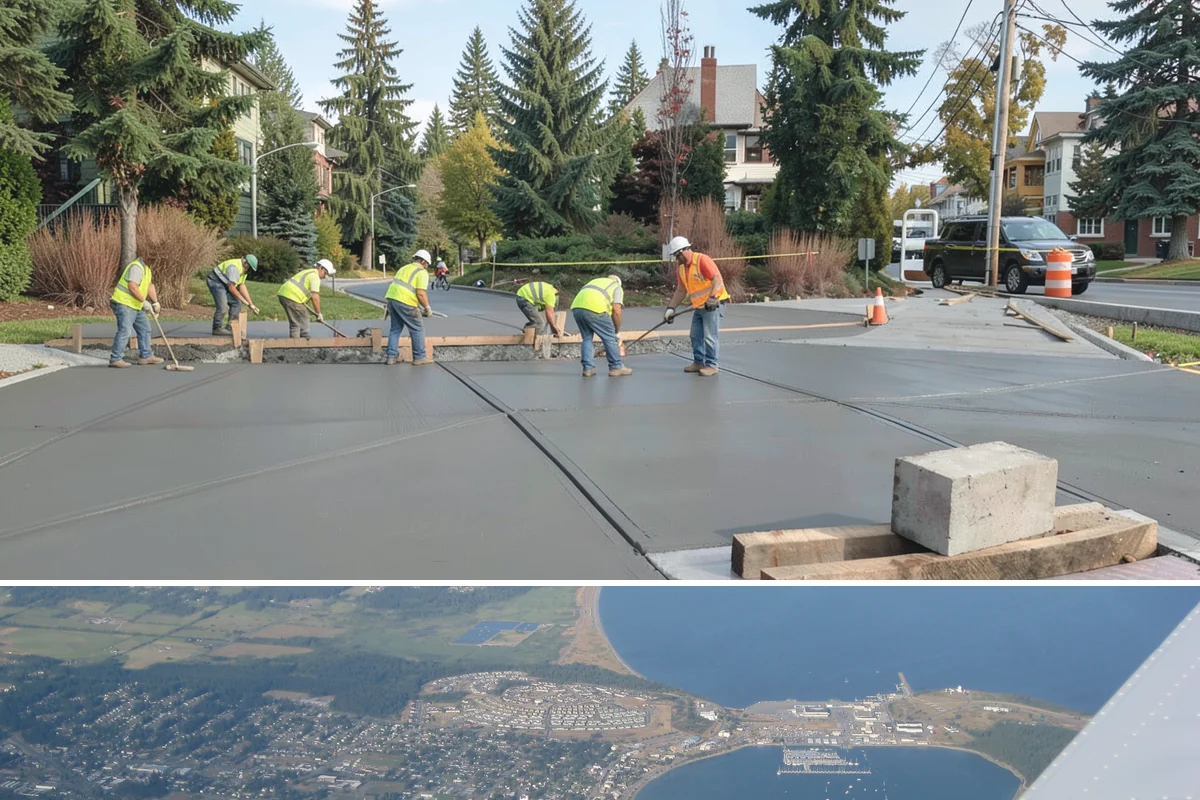 Crosswalk Painting in Oak Harbor, Island County, WA - Crews prioritize crosswalk work in late summer ahead of the back-to-school surge in pedestrian activity.