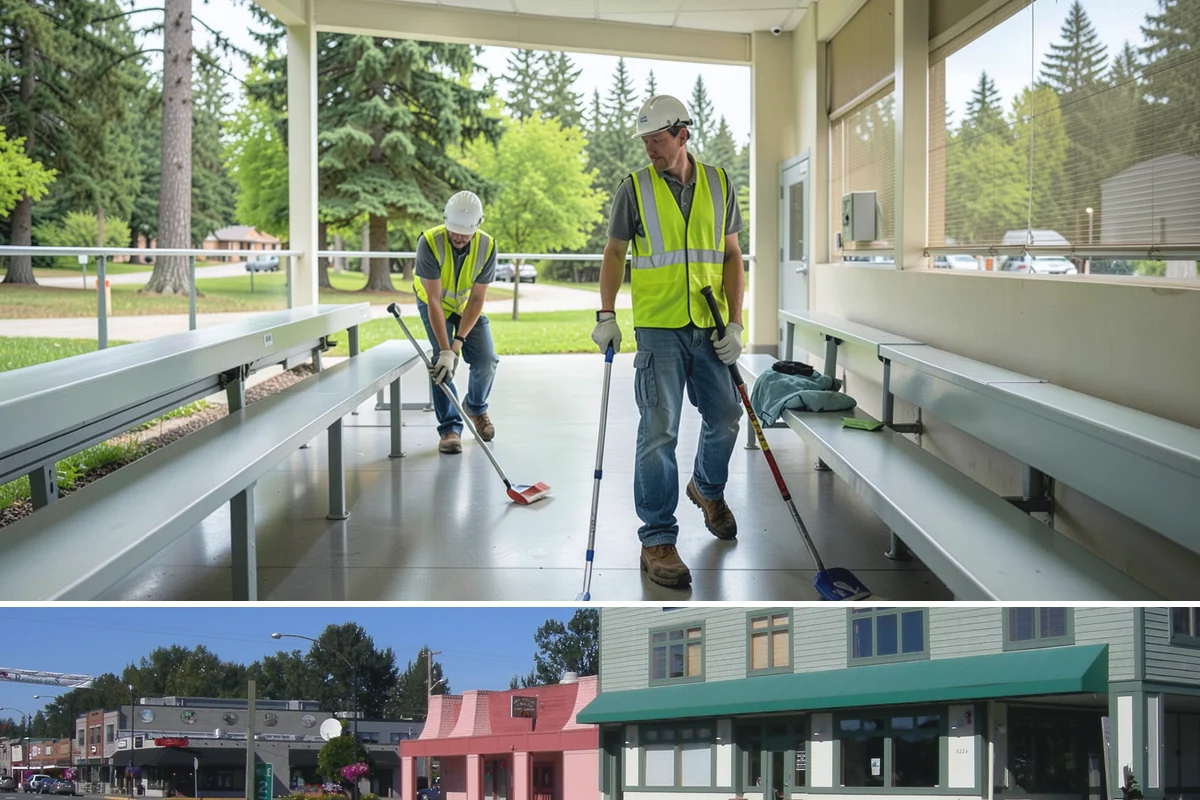 Crosswalk Painting in Snoqualmie, King County, WA - Crews prioritize crosswalk work in late summer ahead of the back-to-school surge in pedestrian activity.