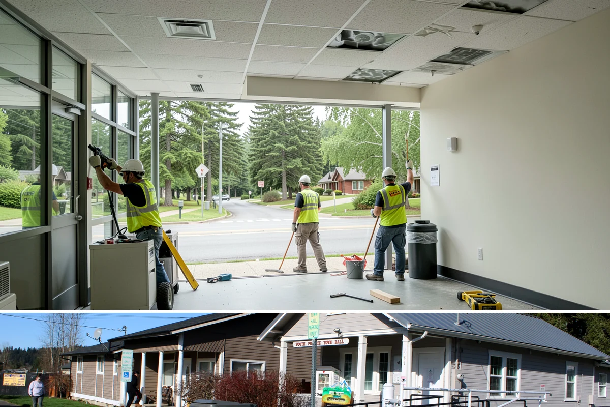 Crosswalk Painting in South Prairie, Pierce County, WA - Crews prioritize crosswalk work in late summer ahead of the back-to-school surge in pedestrian activity.