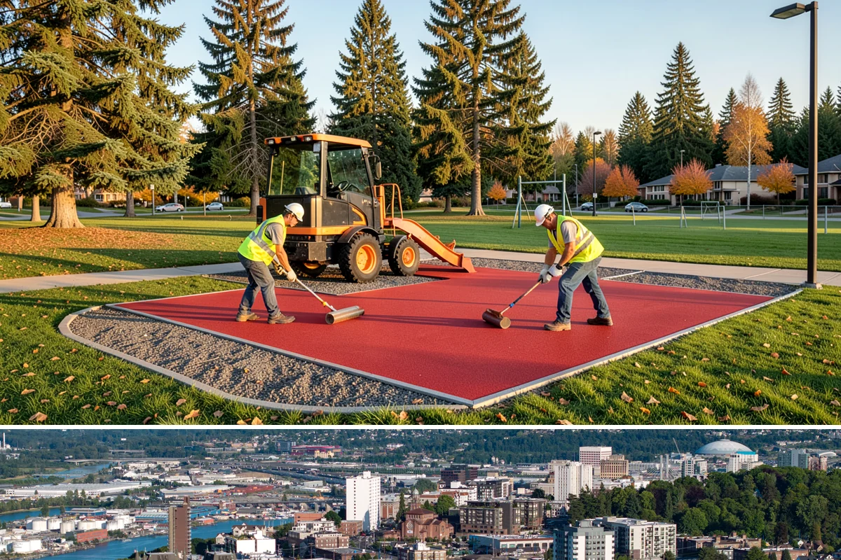 Crosswalk Painting in Tacoma, Pierce County, WA - Crews prioritize crosswalk work in late summer ahead of the back-to-school surge in pedestrian activity.