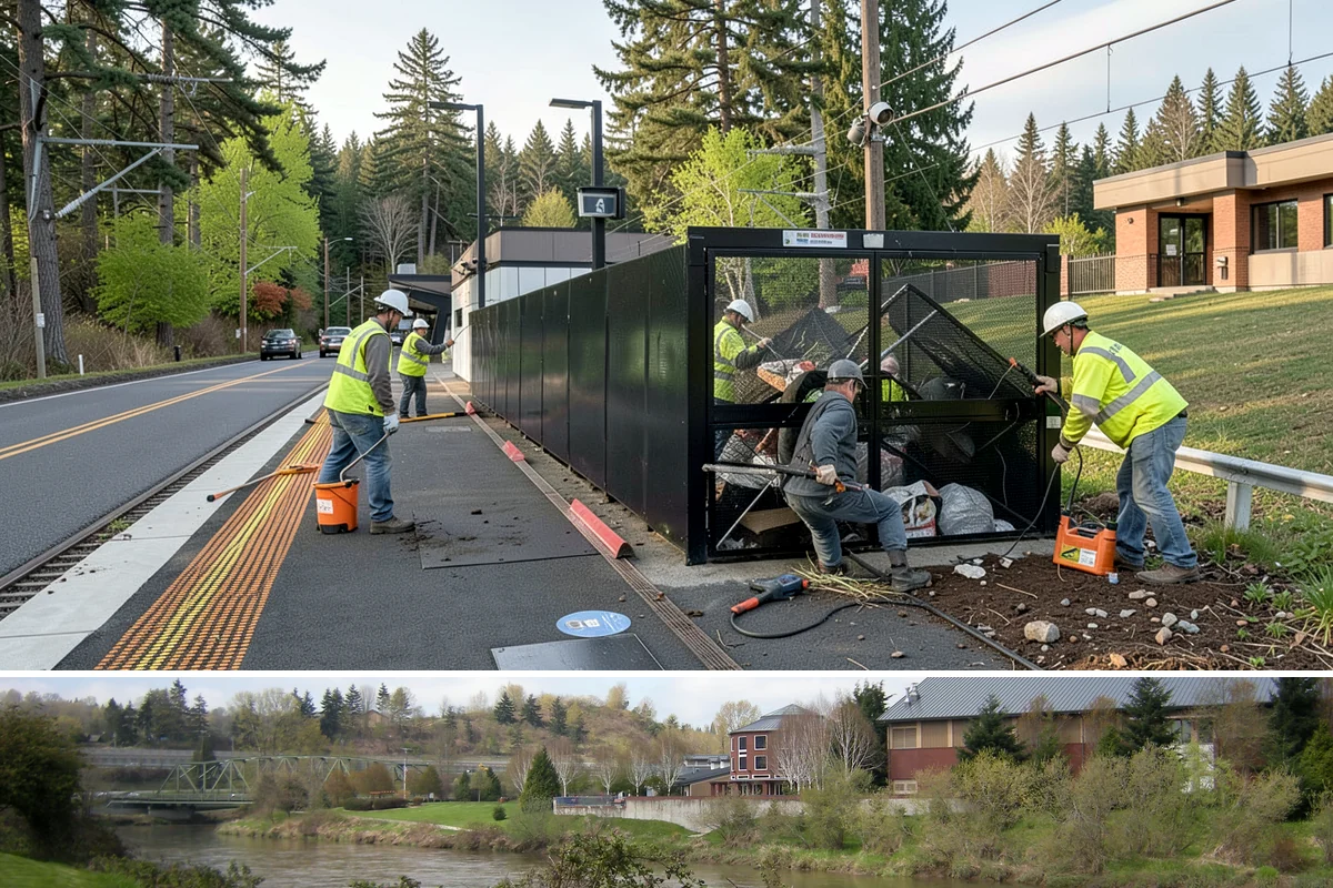 Crosswalk Painting in Tukwila, King County, WA - Crews prioritize crosswalk work in late summer ahead of the back-to-school surge in pedestrian activity.