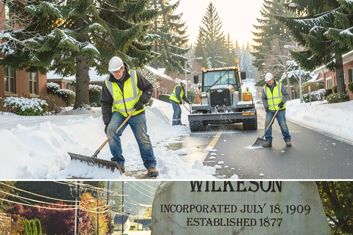 Crosswalk Painting in Wilkeson, Pierce County, WA - Crews prioritize crosswalk work in late summer ahead of the back-to-school surge in pedestrian activity.