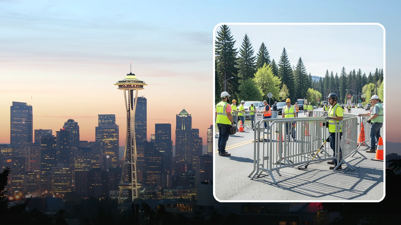 Crowd Control Barriers in Seattle, King County, WA - Crowd control barriers guide pedestrians and secure event perimeters at public gatherings.