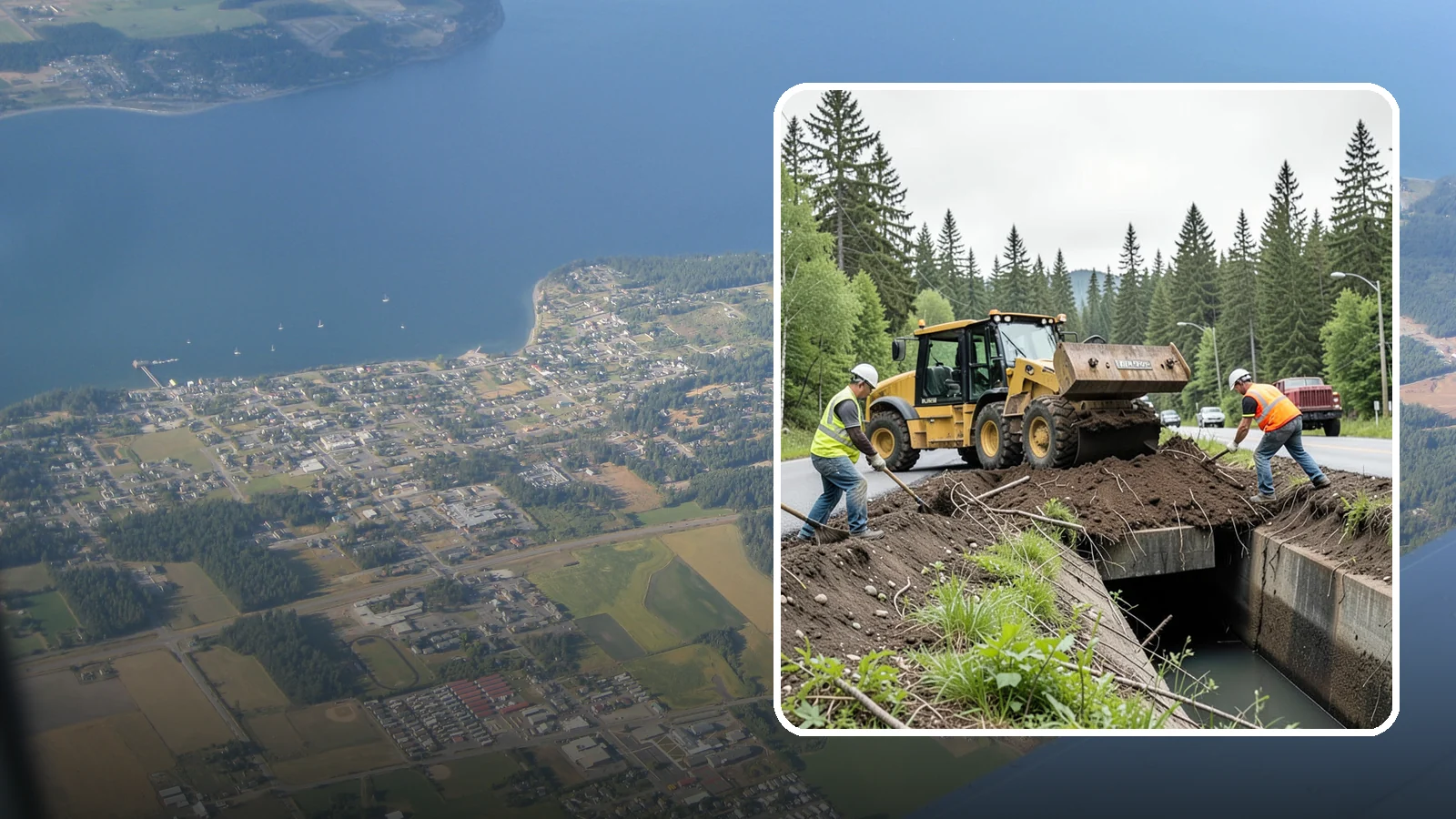 Culvert Cleaning in Coupeville, Island County, WA - Culvert cleaning that removes sediment and debris blockages to restore cross-drainage flow capacity.