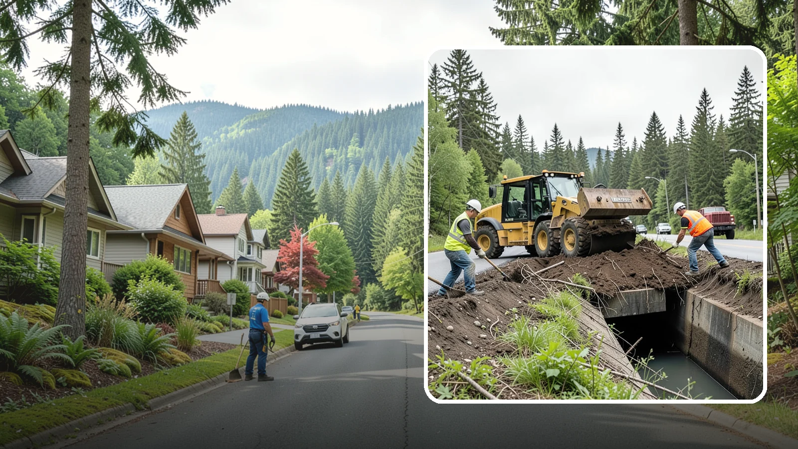 Culvert Cleaning in Darrington, Snohomish County, WA - Culvert cleaning that removes sediment and debris blockages to restore cross-drainage flow capacity.