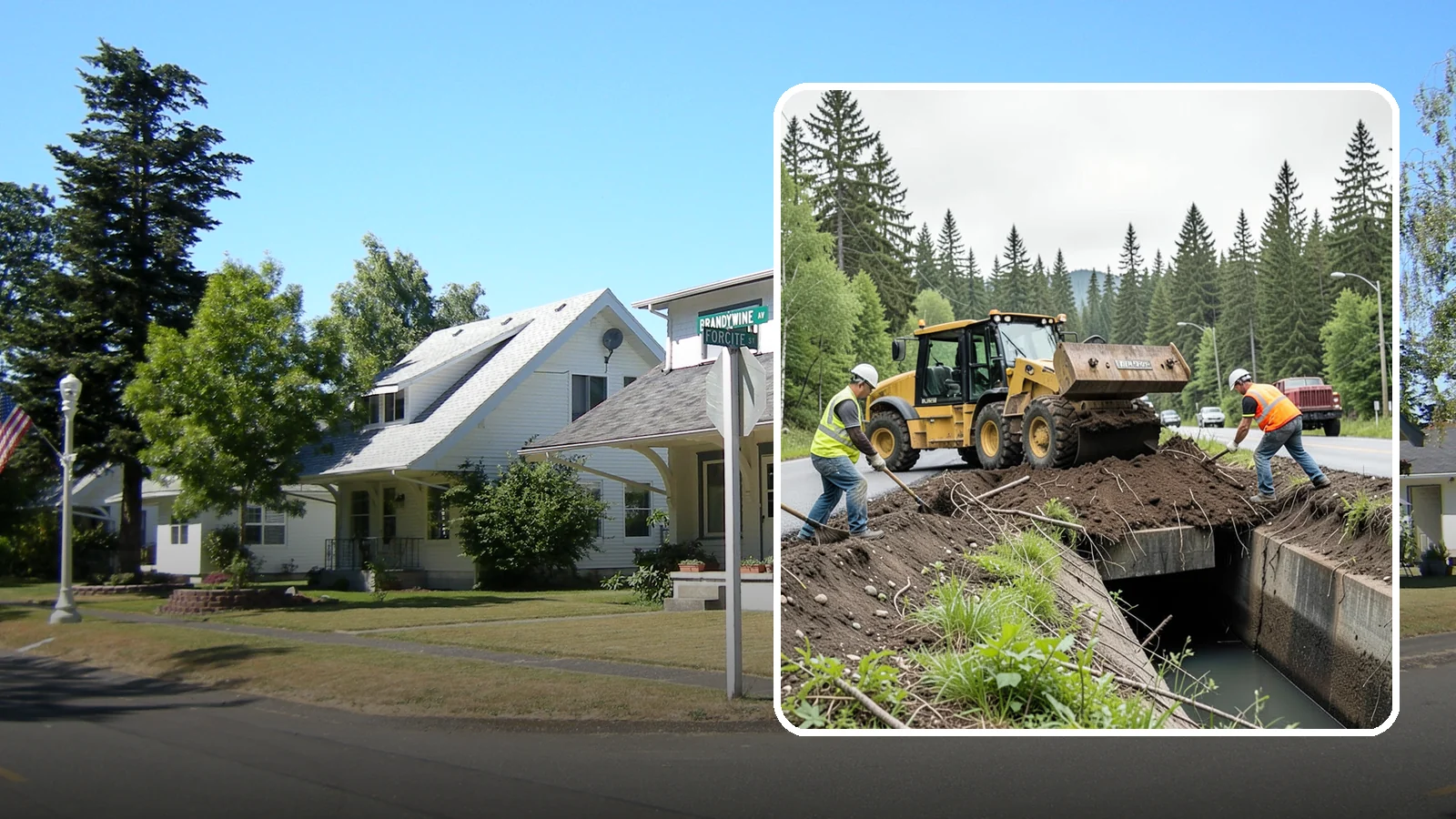 Culvert Cleaning in DuPont, Pierce County, WA - Culvert cleaning that removes sediment and debris blockages to restore cross-drainage flow capacity.