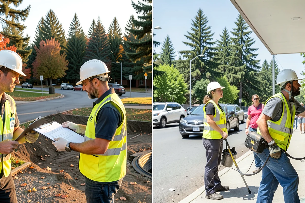 Culvert Cleaning in DuPont, Pierce County, WA - Inspect the culvert and assess blockage type and access