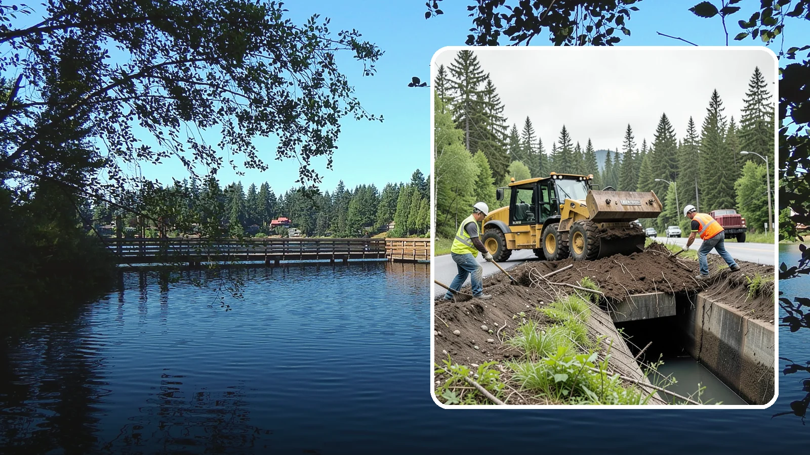 Culvert Cleaning in Federal Way, King County, WA - Culvert cleaning that removes sediment and debris blockages to restore cross-drainage flow capacity.