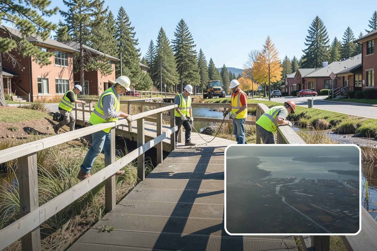 Culvert Cleaning in Fife, Pierce County, WA - Restores designed cross-drainage capacity to prevent washouts