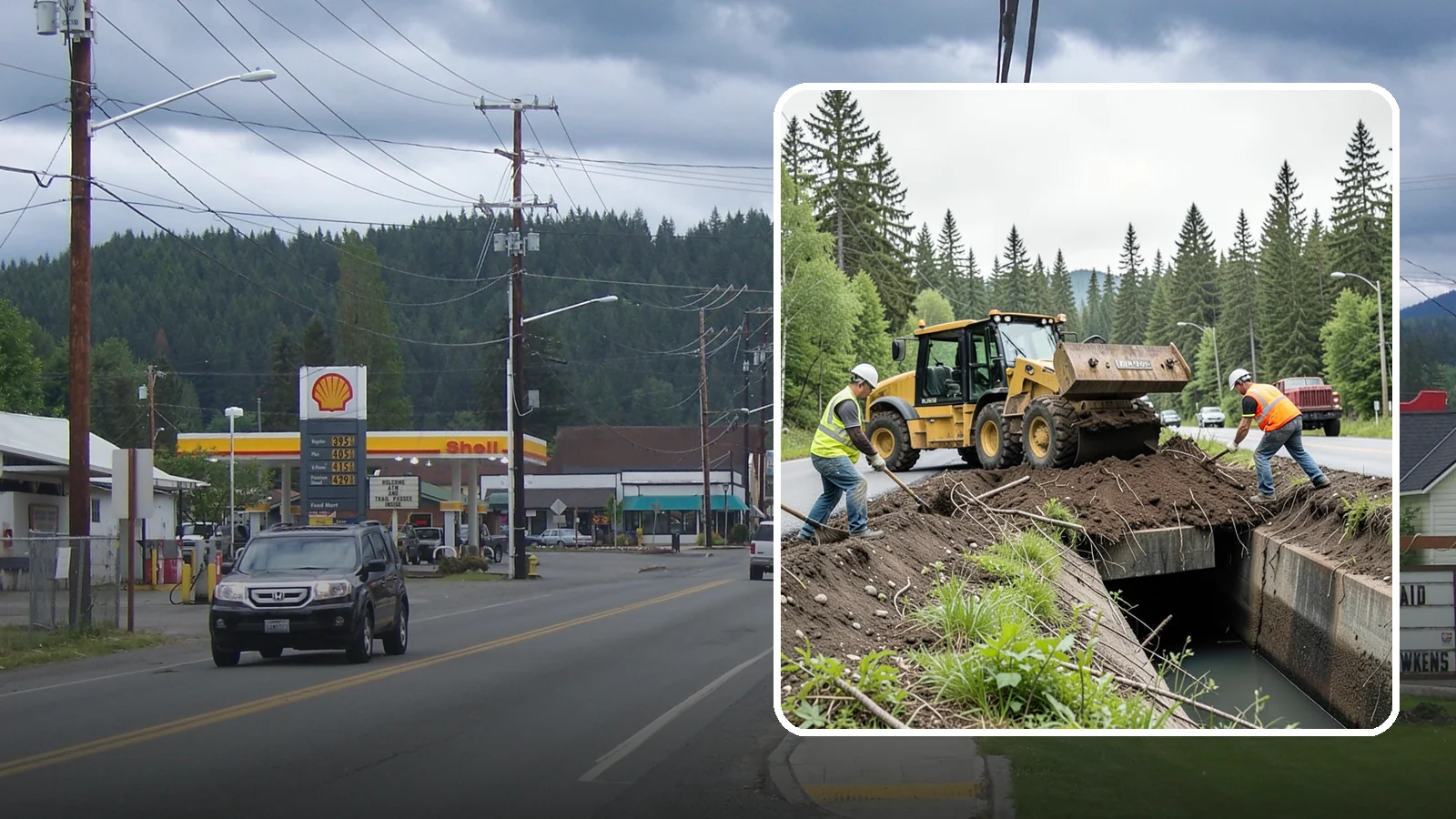 Culvert Cleaning in Granite Falls, Snohomish County, WA - Culvert cleaning that removes sediment and debris blockages to restore cross-drainage flow capacity.