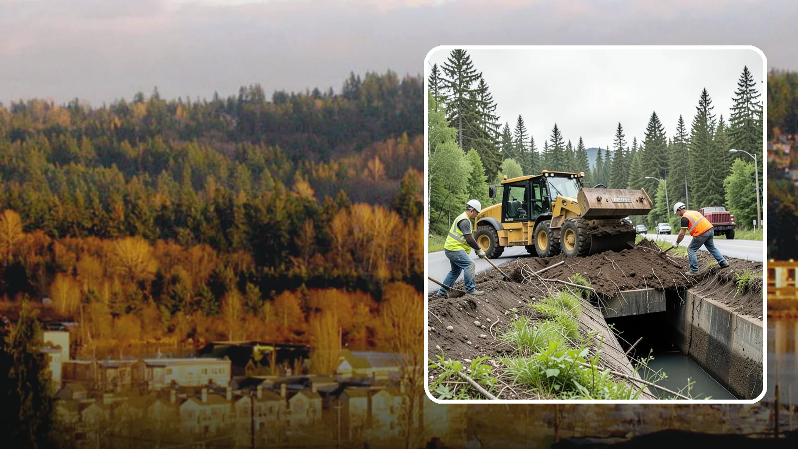 Culvert Cleaning in Kenmore, King County, WA - Culvert cleaning that removes sediment and debris blockages to restore cross-drainage flow capacity.