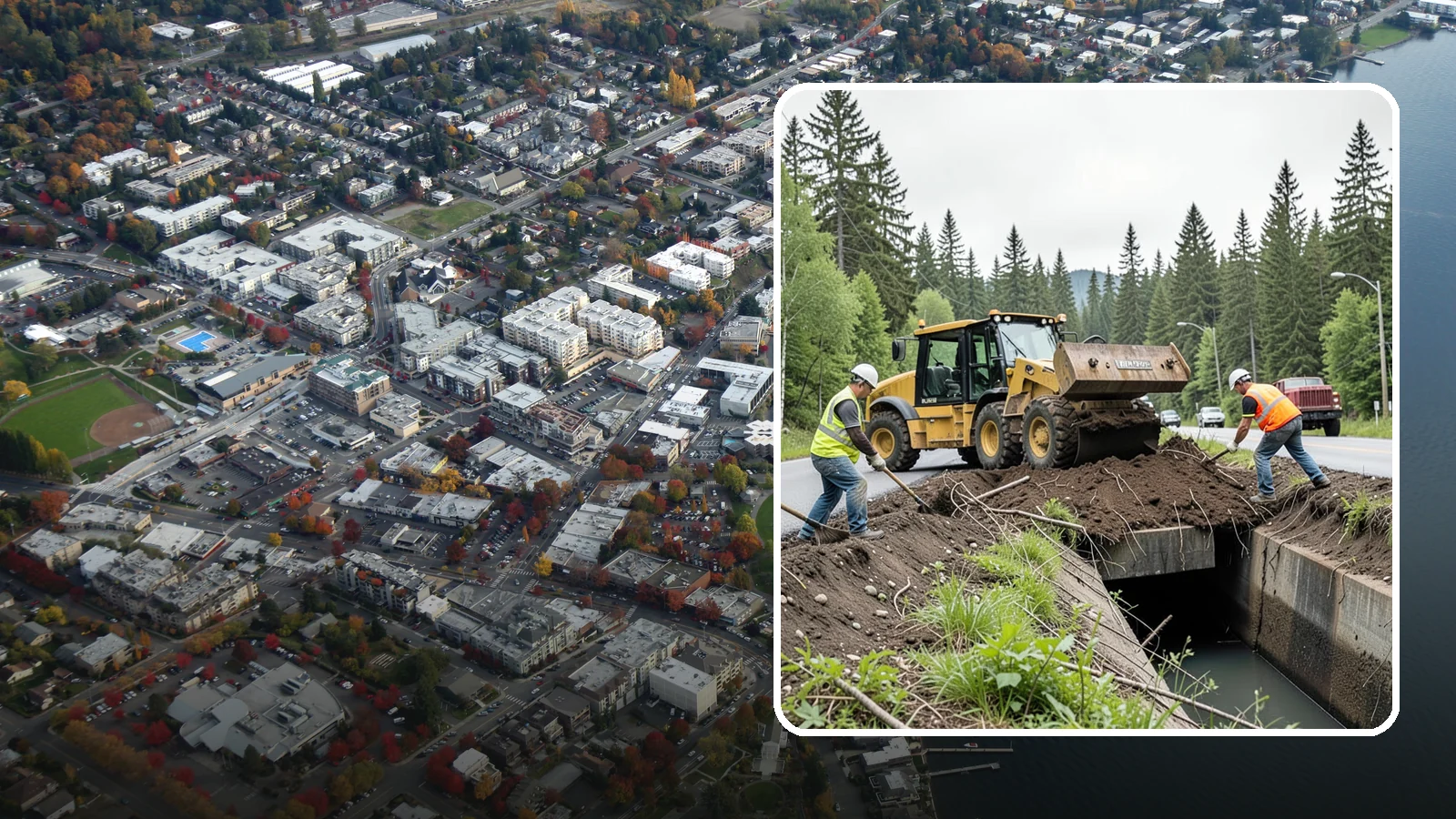 Culvert Cleaning in Kirkland, King County, WA - Culvert cleaning that removes sediment and debris blockages to restore cross-drainage flow capacity.