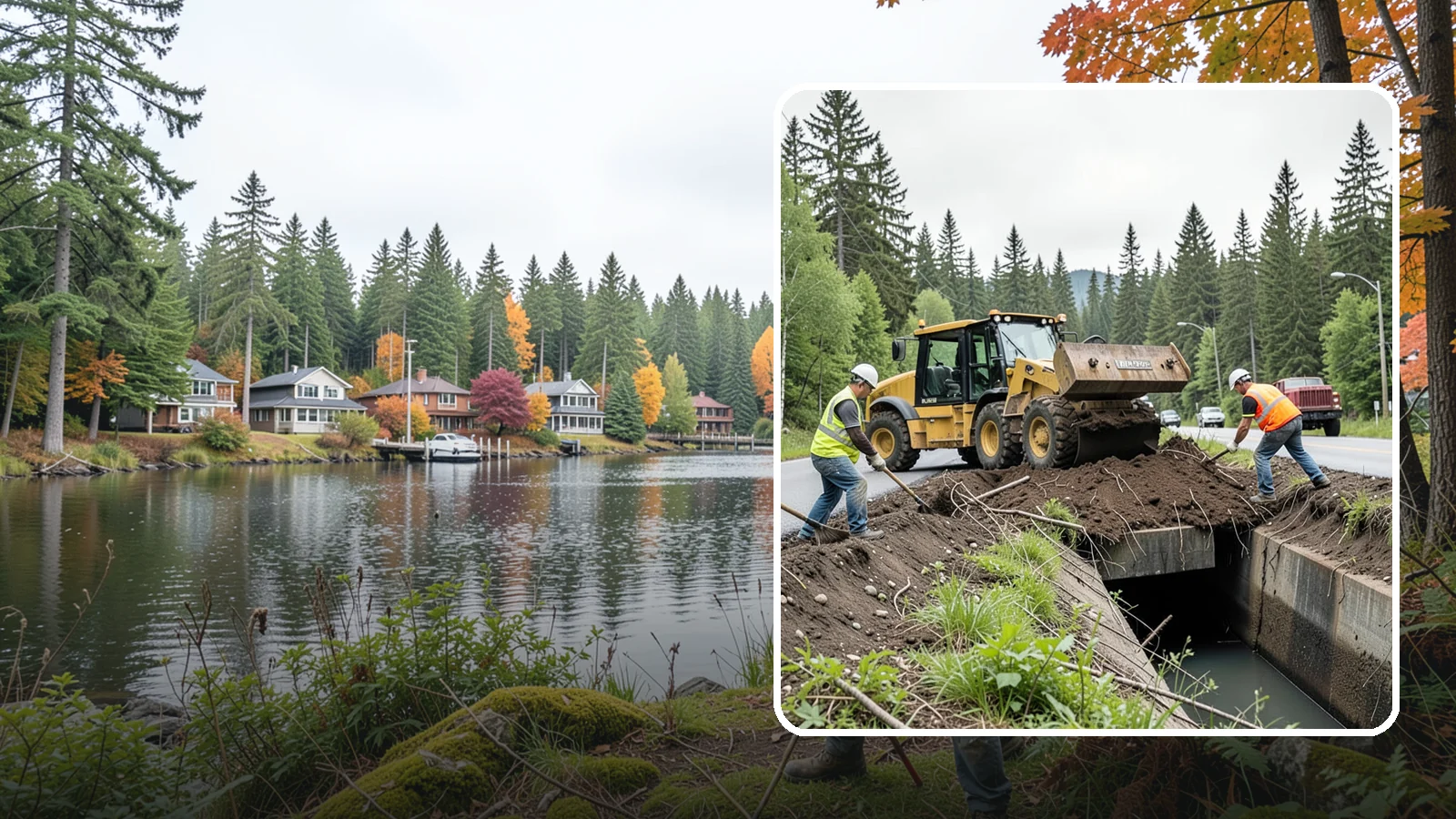 Culvert Cleaning in La Conner, Skagit County, WA - Culvert cleaning that removes sediment and debris blockages to restore cross-drainage flow capacity.