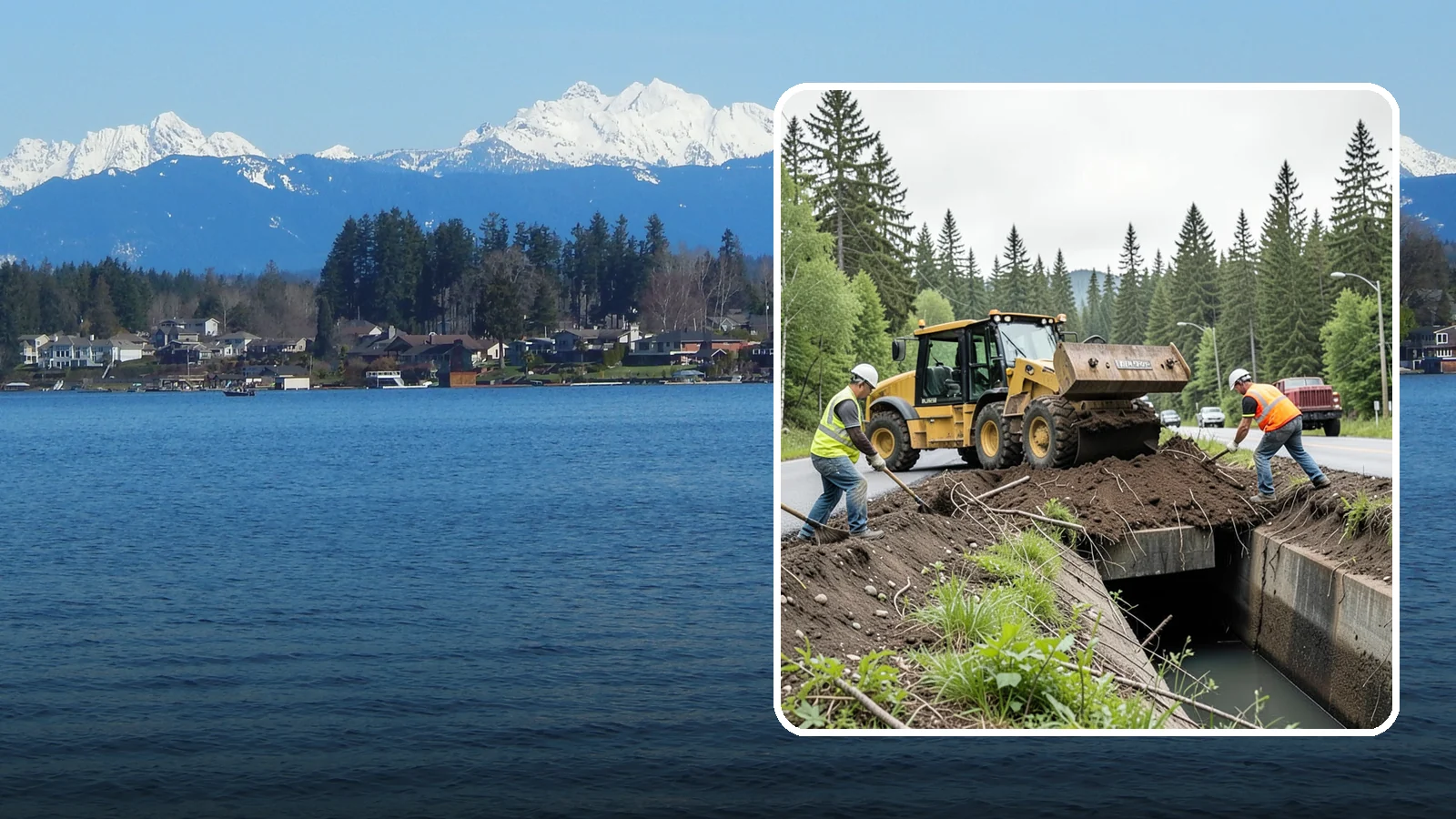 Culvert Cleaning in Lake Stevens, Snohomish County, WA - Culvert cleaning that removes sediment and debris blockages to restore cross-drainage flow capacity.
