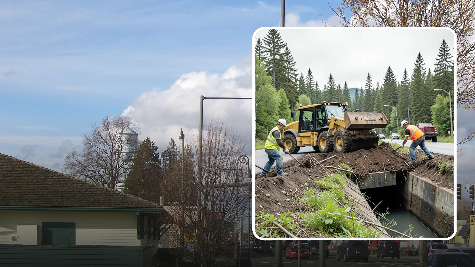 Culvert Cleaning in Marysville, Snohomish County, WA - Culvert cleaning that removes sediment and debris blockages to restore cross-drainage flow capacity.
