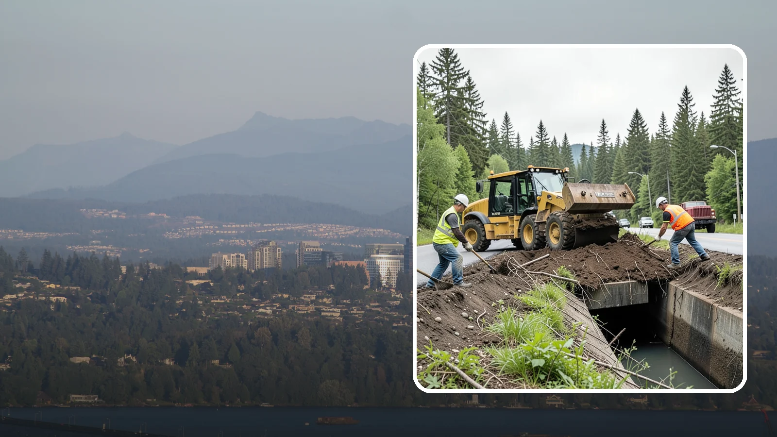 Culvert Cleaning in Medina, King County, WA - Culvert cleaning that removes sediment and debris blockages to restore cross-drainage flow capacity.