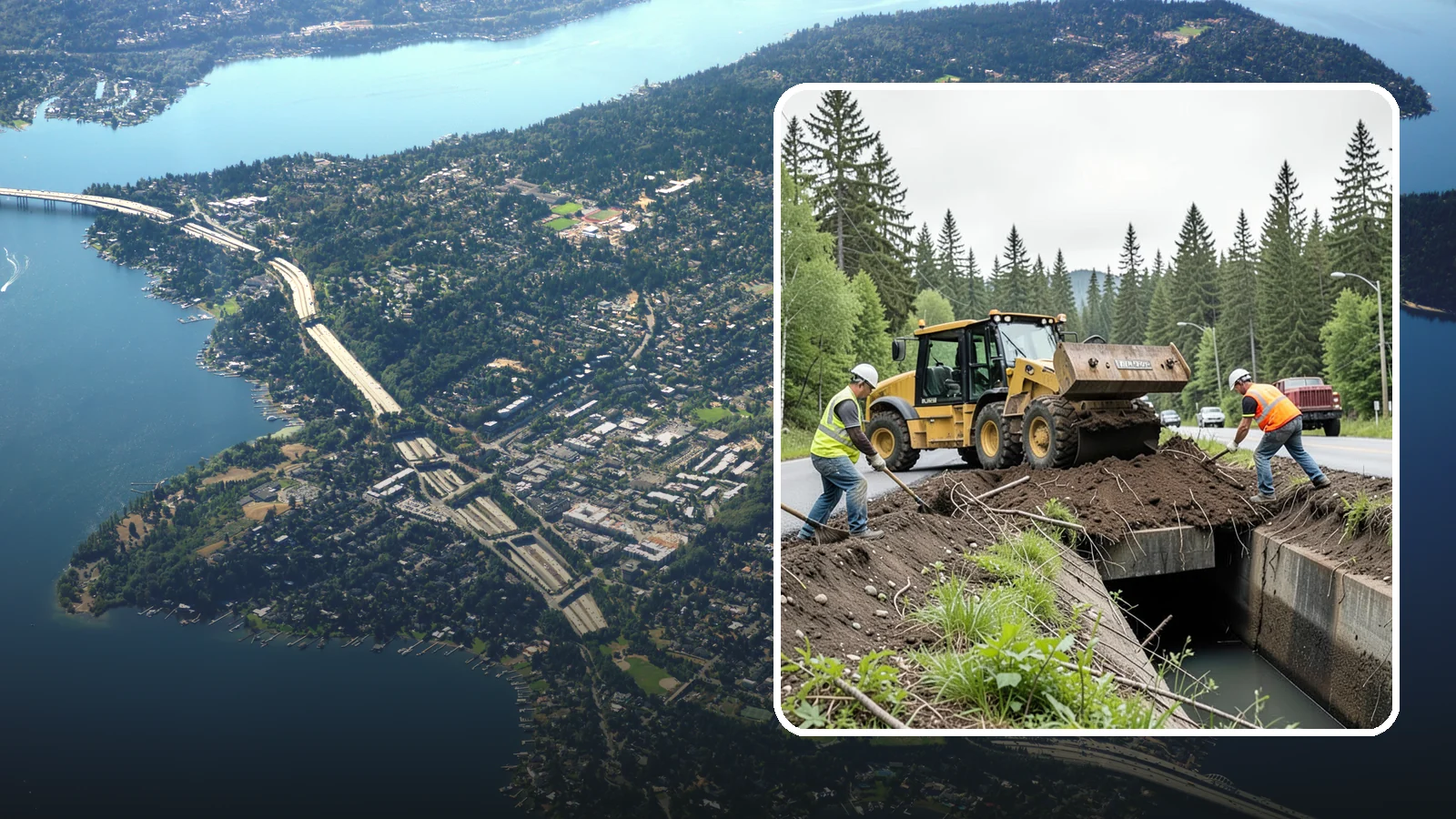 Culvert Cleaning in Mercer Island, King County, WA - Culvert cleaning that removes sediment and debris blockages to restore cross-drainage flow capacity.