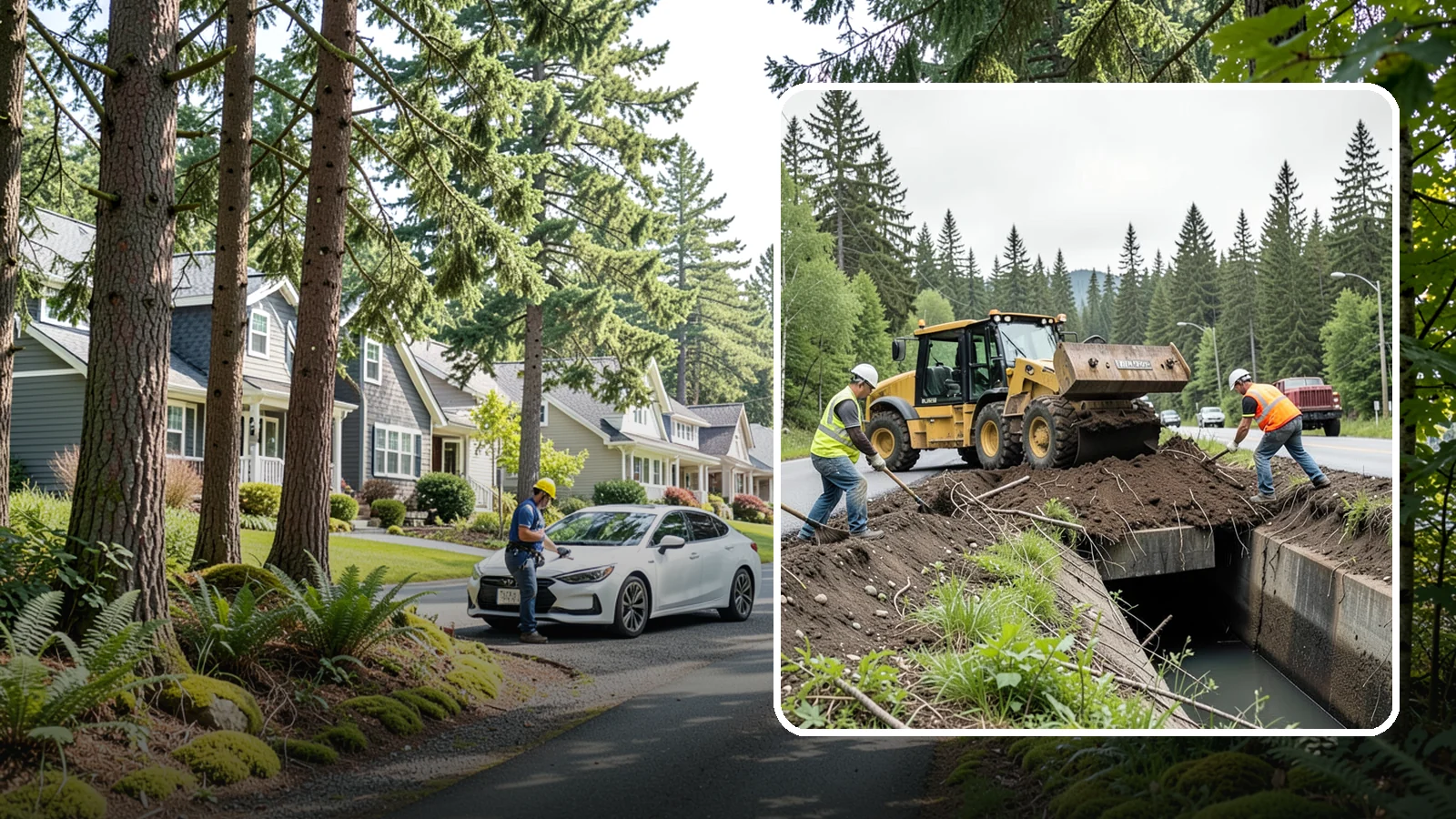 Culvert Cleaning in Normandy Park, King County, WA - Culvert cleaning that removes sediment and debris blockages to restore cross-drainage flow capacity.