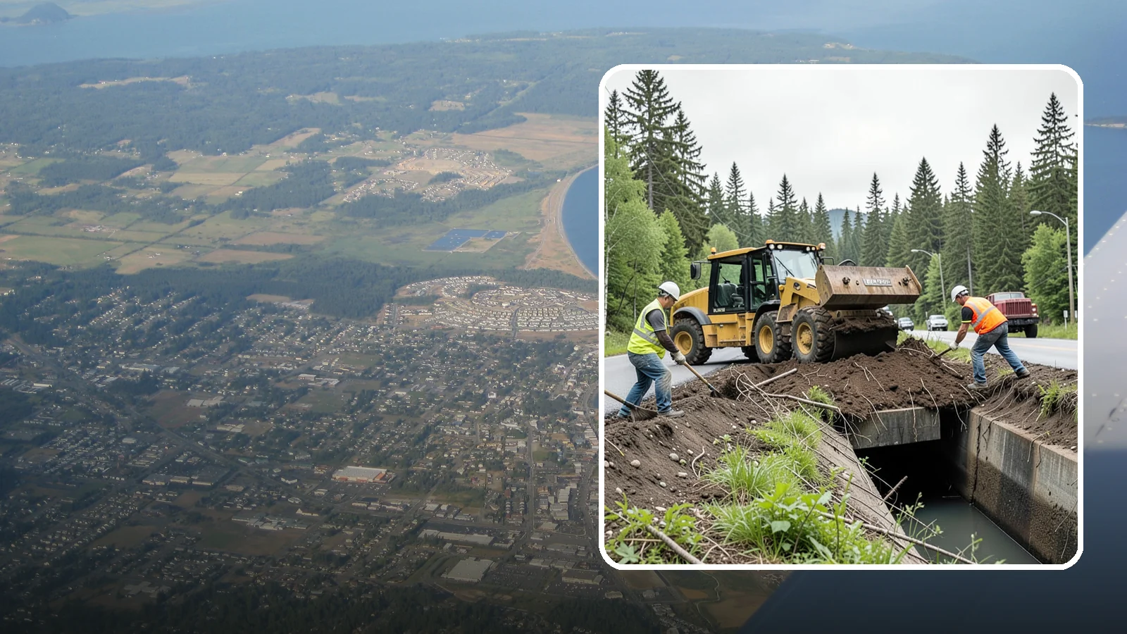 Culvert Cleaning in Oak Harbor, Island County, WA - Culvert cleaning that removes sediment and debris blockages to restore cross-drainage flow capacity.