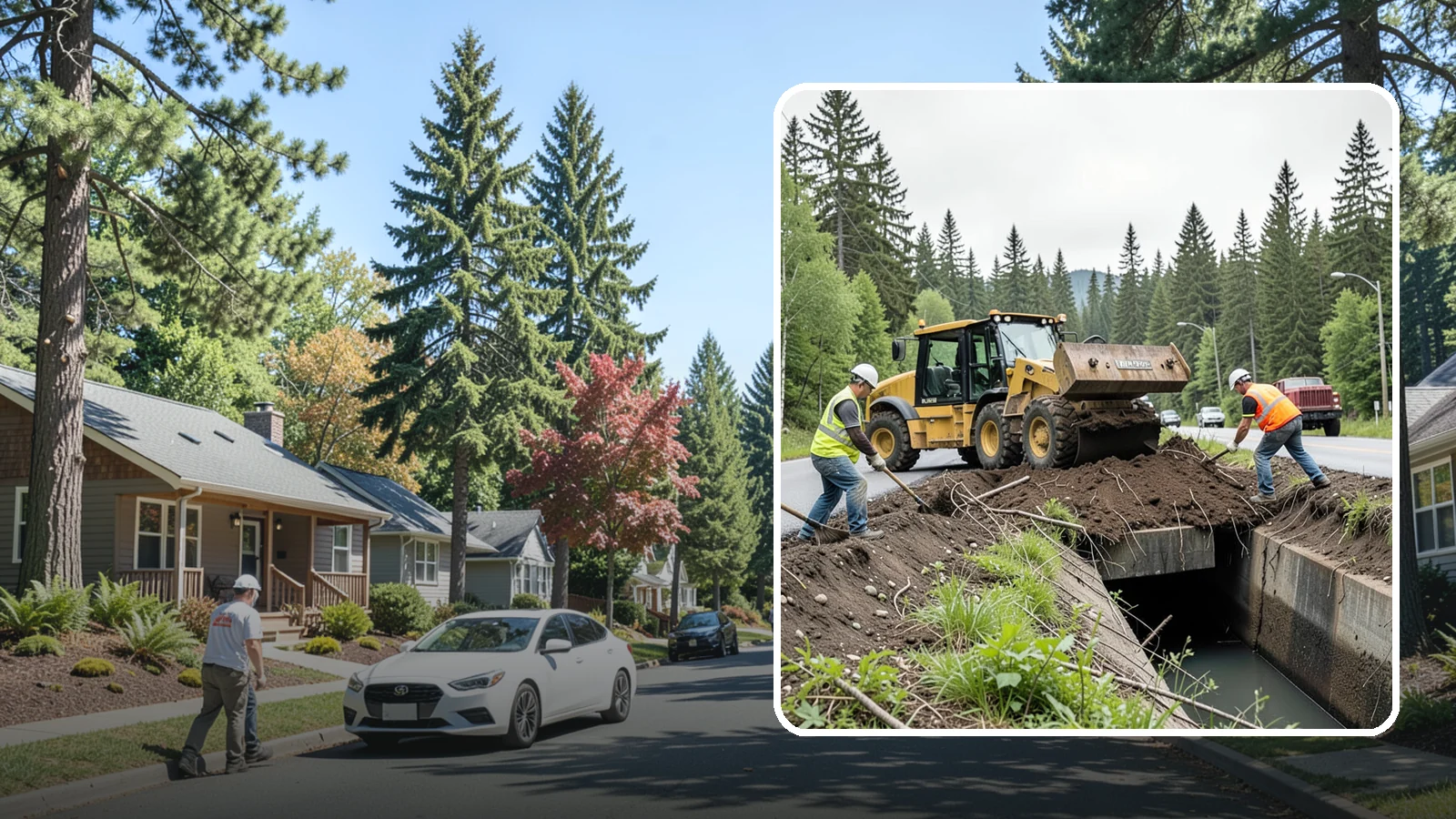 Culvert Cleaning in Orting, Pierce County, WA - Culvert cleaning that removes sediment and debris blockages to restore cross-drainage flow capacity.