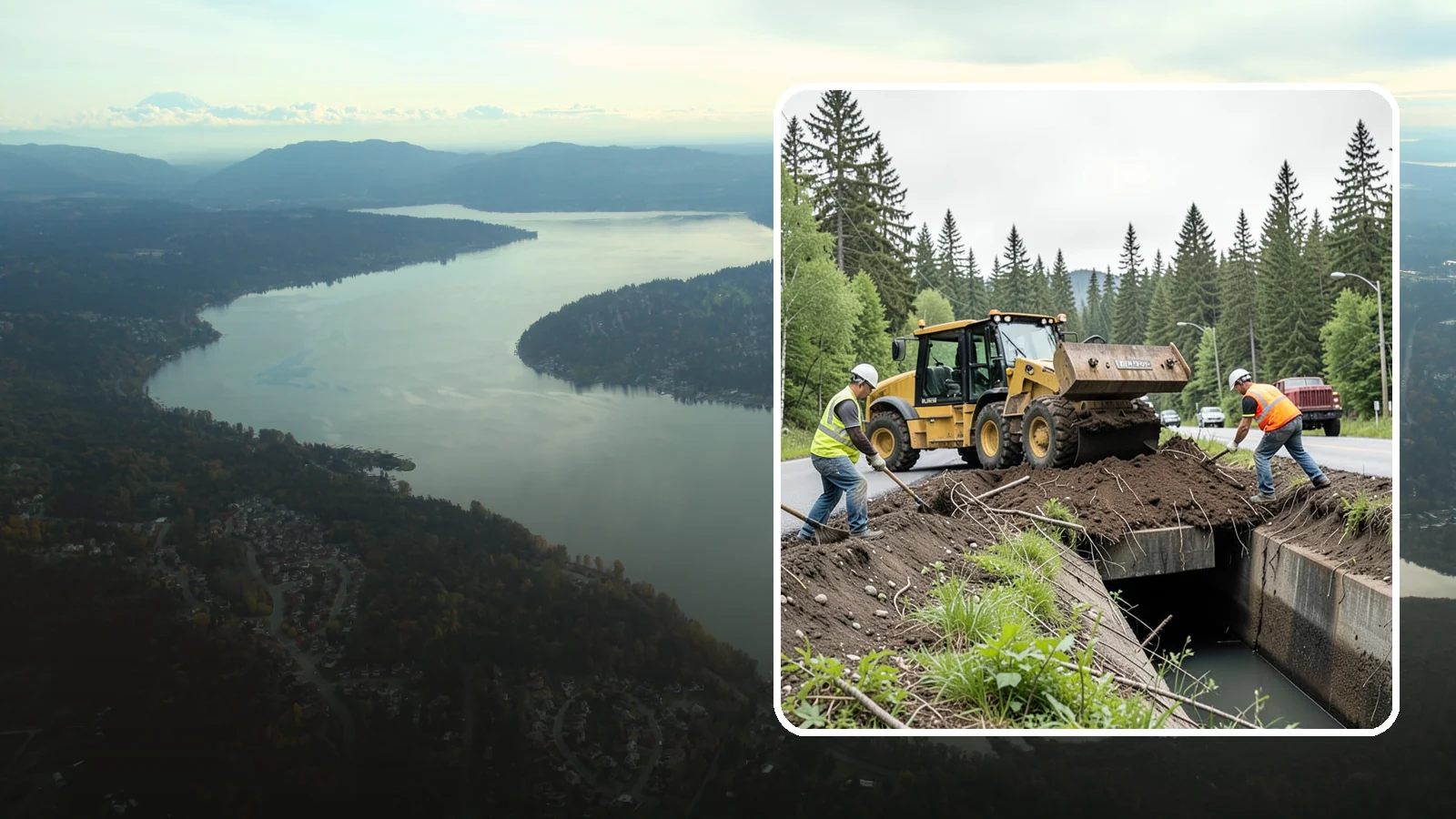 Culvert Cleaning in Sammamish, King County, WA - Culvert cleaning that removes sediment and debris blockages to restore cross-drainage flow capacity.